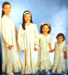 9942 Simplicity GRANNY GOWN,  HEADBAND  PATTERN GIRLS 2-6X uncut
